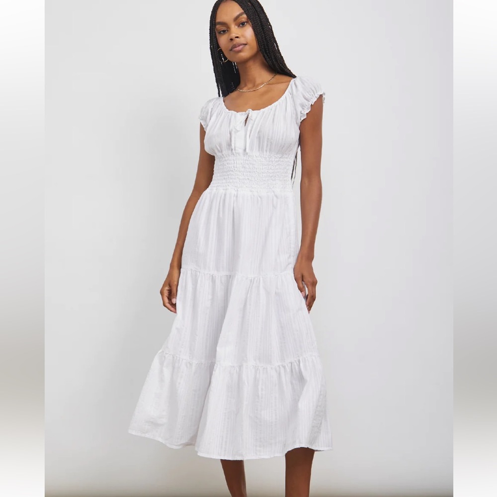 RAILS Daria Dress - White Powder Stripe - Size M - NWT